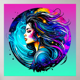 Poster Mulher Linda Eetérea Nunca Pára De Sonhar