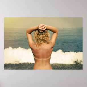 Poster Mulher loira na praia