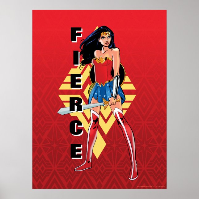 Poster Mulher Maravilha Com Espada - Ferida (Frente)