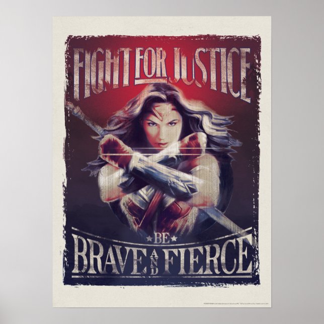 Poster Mulher Maravilha Luta Pela Justiça (Frente)