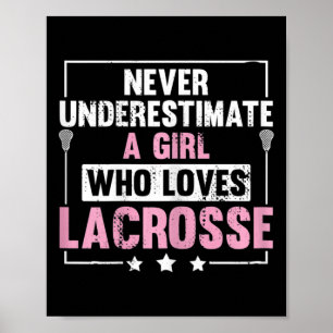 Poster Mulher Menina Que Ama Jogar Lacrosse Stick Lax