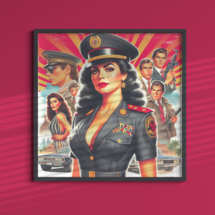 Poster Mulher Militar Retro