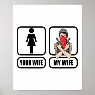 Poster Mulher: Minha Esposa Tatuagem _ Armas - Pais D
