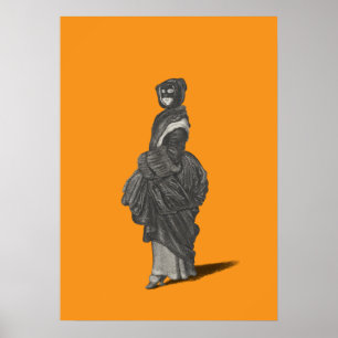 Poster Mulher misteriosa mascarada por Wenceslaus Hollar