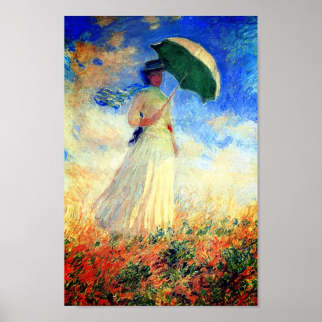 Poster Mulher Monet com Parasol à Direita (Frente)