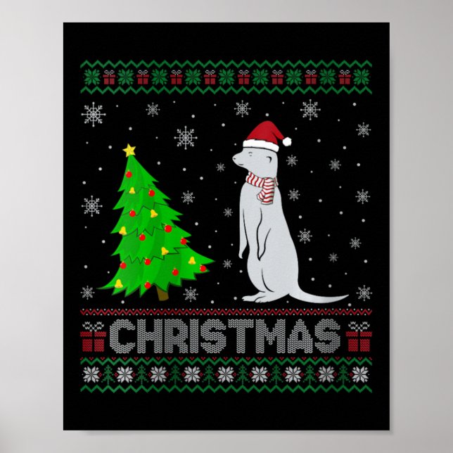 Poster Mulher Mongoose Xmas Tree Lighting Feia Natal (Frente)