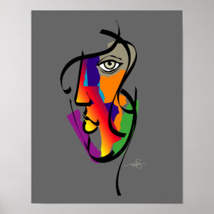 Poster Mulher Multicultural Na Cinza