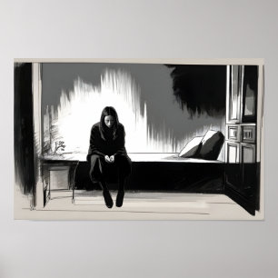 Poster Mulher na arte da depressão