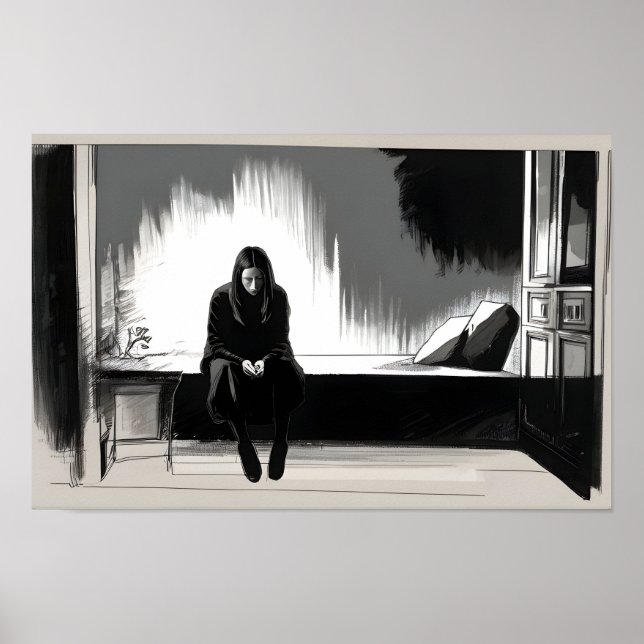 Poster Mulher na arte da depressão (Frente)