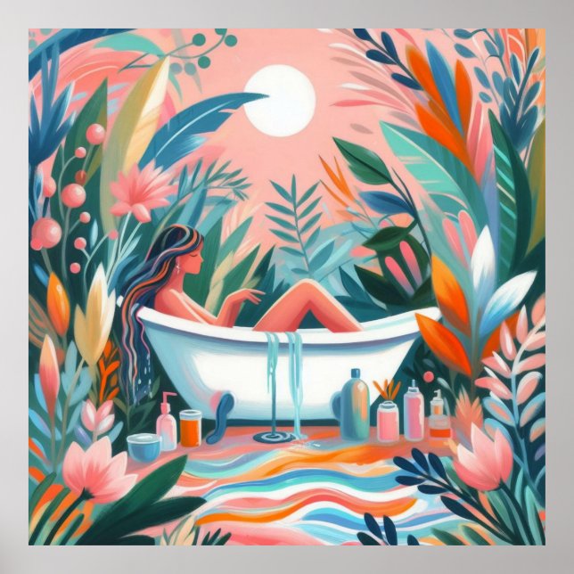 Poster Mulher na banheira (Frente)