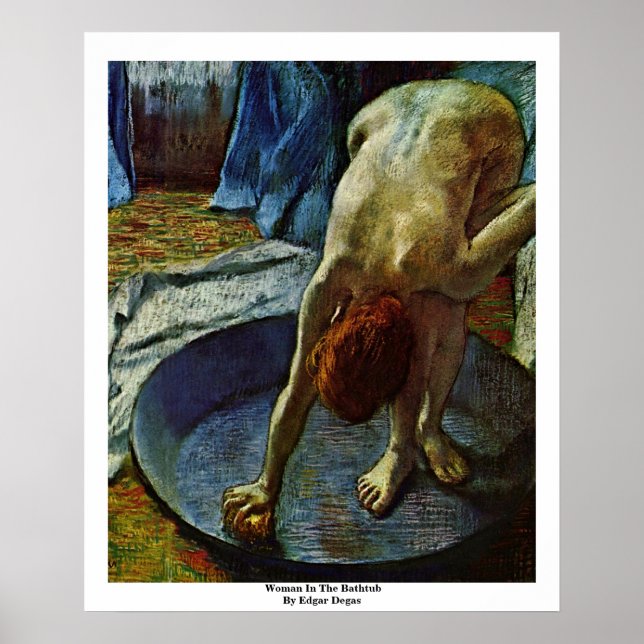 Póster Mulher Na Banheira Por Edgar Degas (Frente)