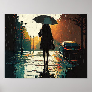 Poster Mulher na chuva
