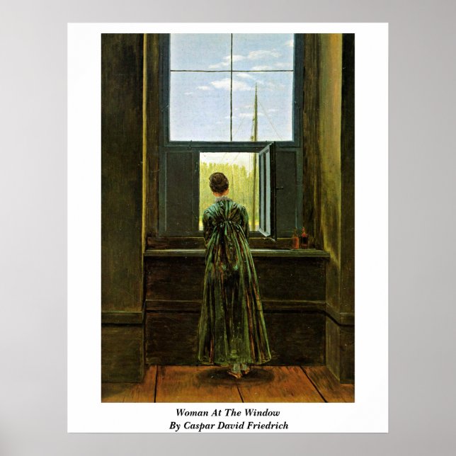 Póster Mulher Na Janela De Caspar David Friedrich (Frente)