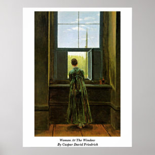 Póster Mulher na janela por Caspar David Friedrich