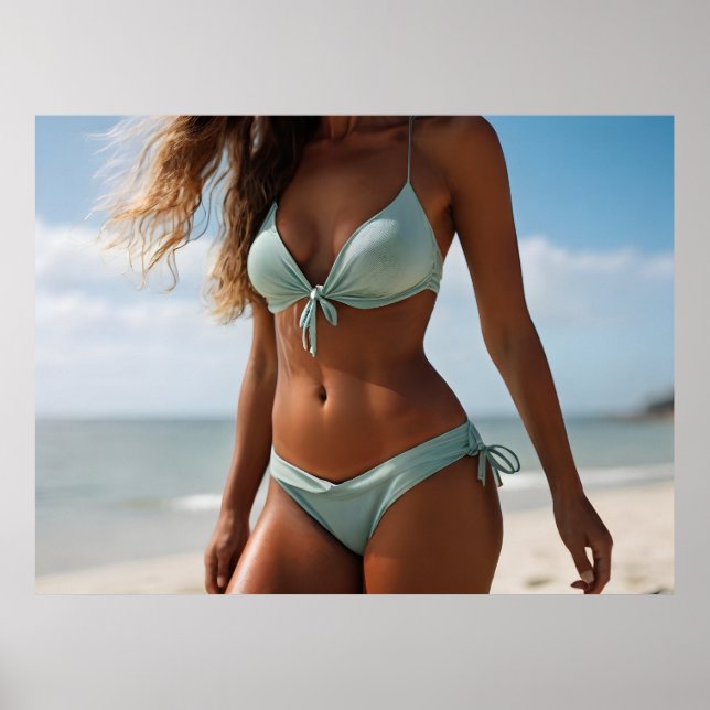 Poster Mulher na praia (Frente)