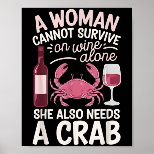 Poster Mulher Não Pode Sobreviver Sozinha ao Vinho Precis