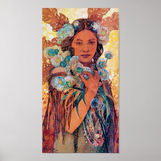 Poster Mulher Nativa Americana, Mucha (Frente)