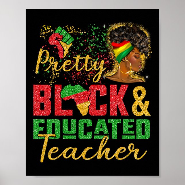 Poster Mulher Negra Afro Menina Bonito E Educada (Frente)