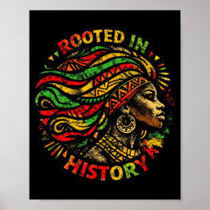 Poster Mulher negra afro raízes africanas melanina histór