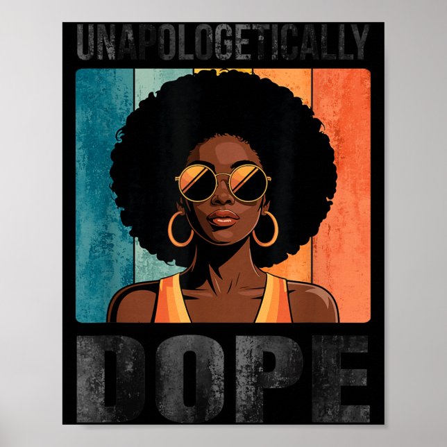 Poster Mulher Negra Afro Retro sem Desculpas (Frente)