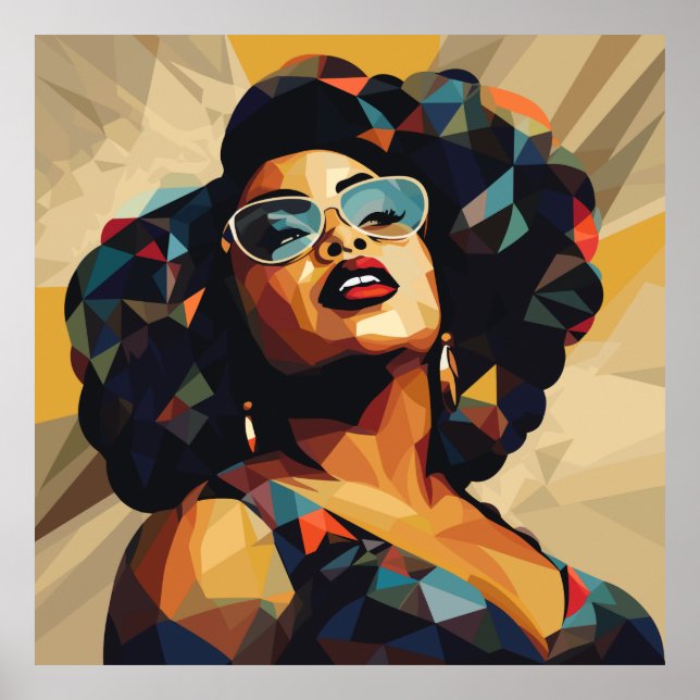 Poster Mulher Negra: Artista Cubista (Frente)