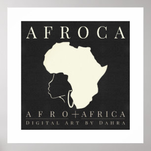 Poster Mulher Negra com África