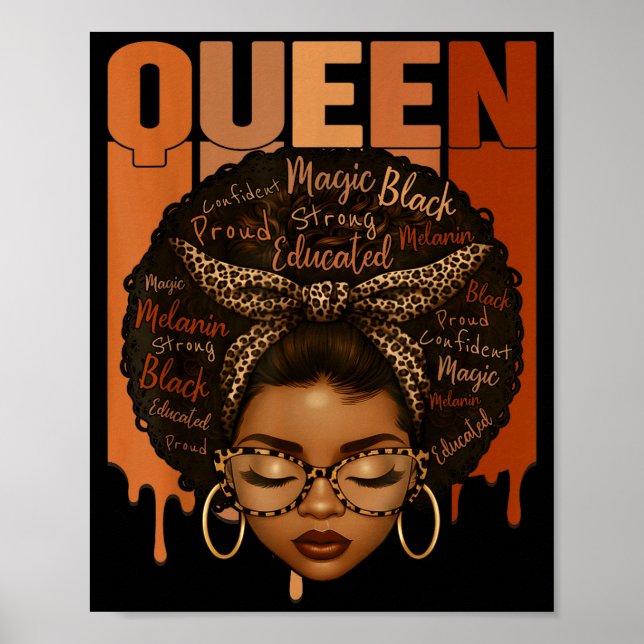 Poster Mulher Negra Educada Mês da História Negra Forte G (Frente)
