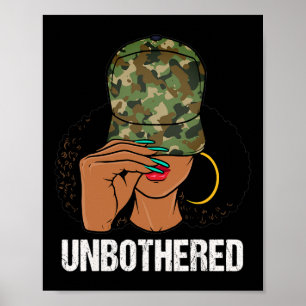 Poster Mulher Negra Imperturbável Locs Camuflagem Melanin