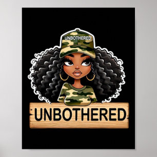 Poster Mulher Negra Imperturbável Locs Melanina Camo Pret