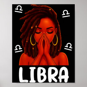 Poster Mulher Negra Libra Locd Rezar Cristã Zodíaco Nasci
