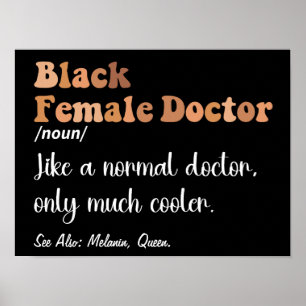 Poster Mulher Negra Médica Engraçada Definição Mulheres M