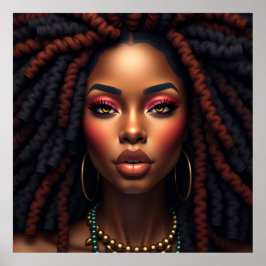 Poster Mulher negra melanina irmãs meninas de pele morena