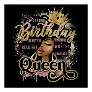 Póster Mulher Negra Sista Rainha Negra Melanina Magia