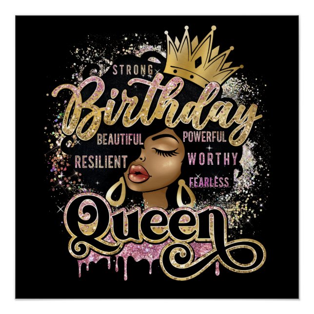 Póster Mulher Negra Sista Rainha Negra Melanina Magia (Frente)