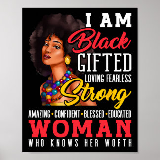 Poster Mulher Negra Super Dotada Amorosa e Forte Mês da H