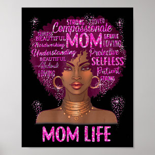 Poster Mulher negra vida de mãe mãe afro-americana feliz