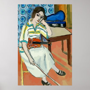 Poster Mulher no Abstrato de Telefone Celular, Estilo Mat