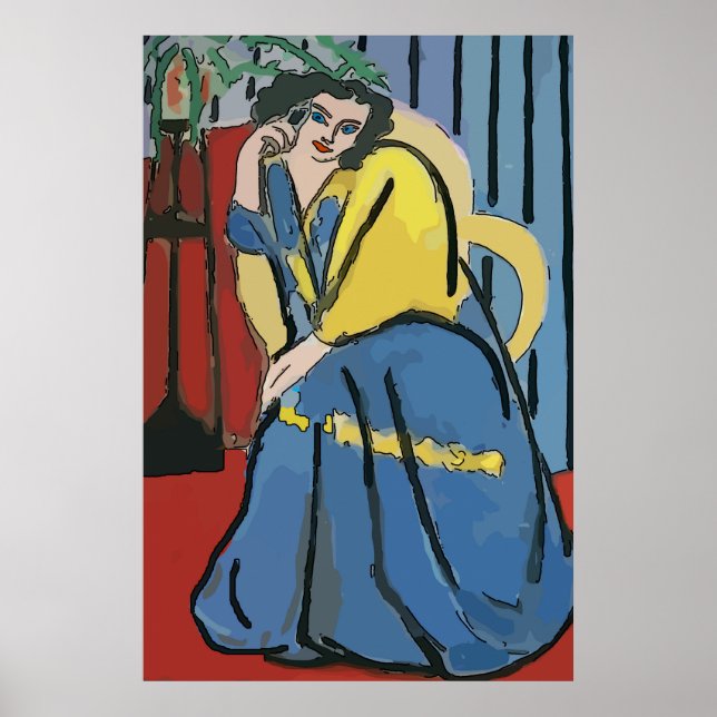 Poster Mulher no Estilo de Matisse de Telefone Celular (Frente)