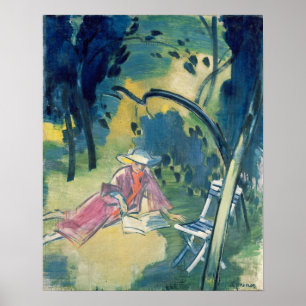 Póster Mulher no jardim