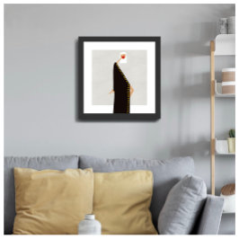 Póster Mulher no Poster da ilustração de moda preto Glamo