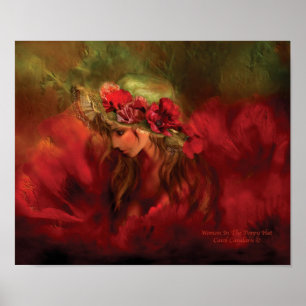 Póster Mulher no poster/impressão da arte do chapéu da