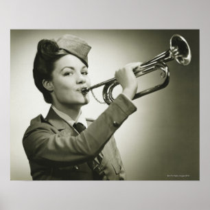 Poster Mulher no Uniforme Soldado