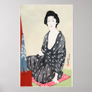 Poster Mulher no Vestuário de Verão de Goyō Hashiguchi (1