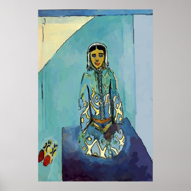 Poster Mulher no Yoga Mat (Frente)