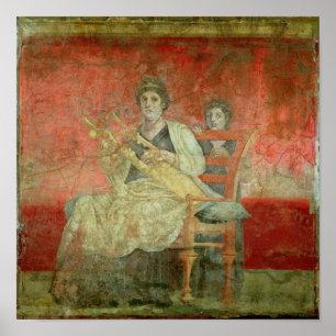 Póster Mulher nobre tocando Cithera