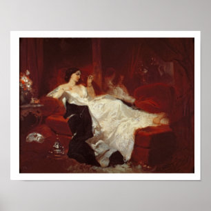 Poster Mulher num sofá vermelho