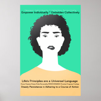 Poster Mulher, - Os Princípios da Vida - Perseverança