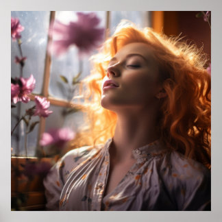 Poster Mulher pacífica na janela