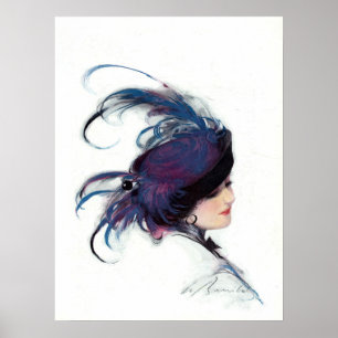 Poster Mulher-pássaro azul, William Barribal