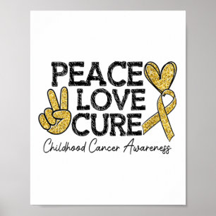 Poster Mulher Paz Amor Criança Cancer Consciência